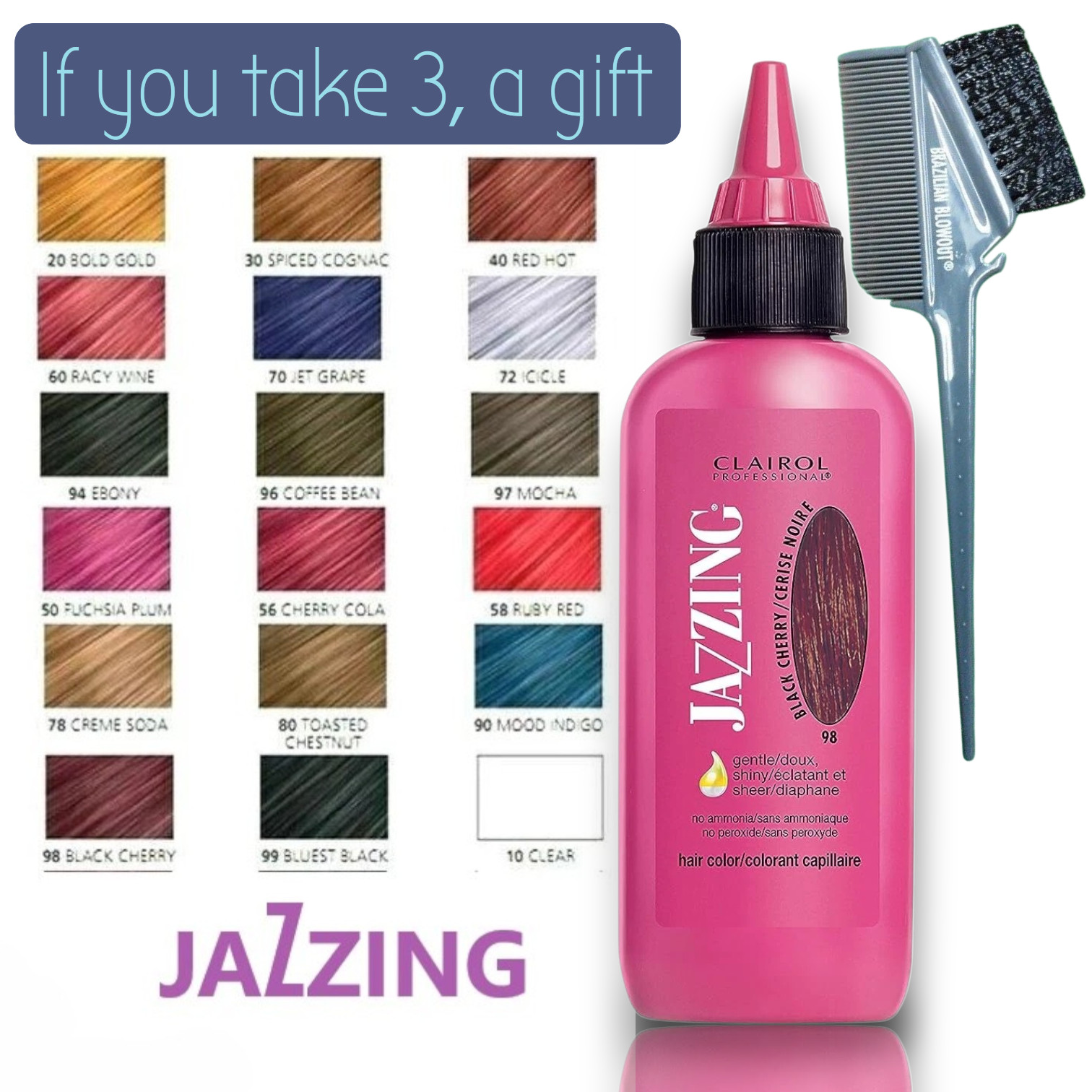 Временная краска для волос Clairol JAZZING 3 унции - Выберите свой оттенок 2190₽