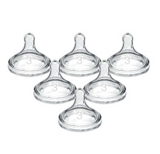 Dr. Brown's Natural Flow Level 3 Wide-Neck Baby Bottle Silicone Nipple - 6 Pack