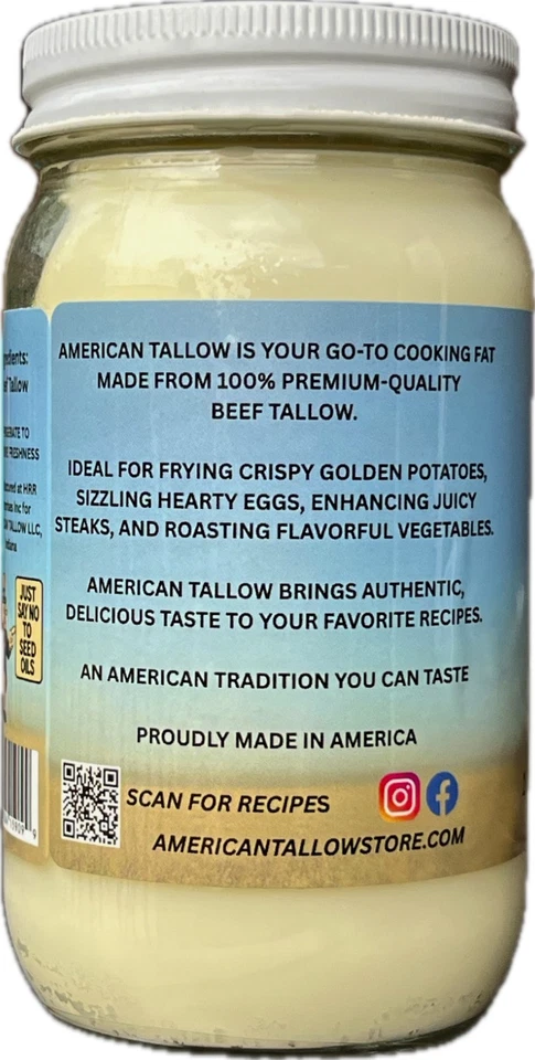 American Tallow, 100% American Beef Tallow, 14 унций стеклянная банка, сделано в США - Изображение 3 из 4