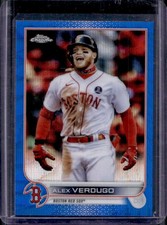 2022 Topps Chrome Alex Verdugo Blue Wave Refractor #/75 Red Sox