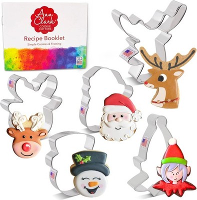Ann Clark Cookie Cutters Faces of Christmas Cookie Cutters 5-Pc. Set Made in the
