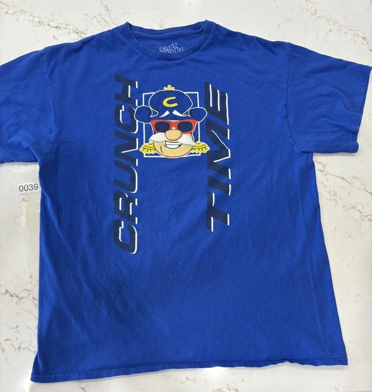 Cap'n Crunch Tee Shirt XL Short Sleeve Blue