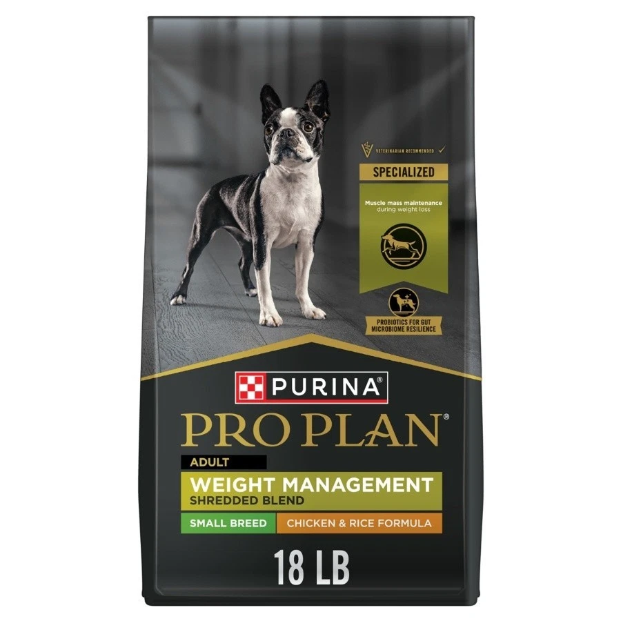 Purina Pro Plan Weight Management Blend Small Breed Adult Dry Dog Food 18Lb NWT