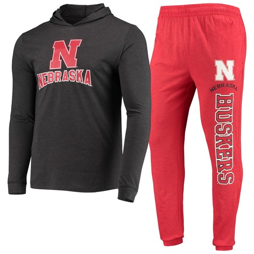 Men's Concepts Sport Scarlet/Heather Charcoal Nebraska Huskers Meter Long Sleeve