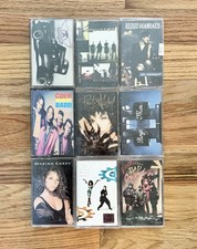 Lot of 9 1990s Rock Pop Hip Hop Cassettes Untested Hootie Mariah Aerosmith Boyz