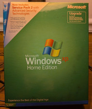 MICROSOFT Windows XP Home Edition Upgrade 2002 SP 2 Disk w/ Product Key & Box