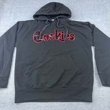 Cookies Hoodie Mens L Black Pullover Sweatshirt Streetwear Skate Spell Out Logo