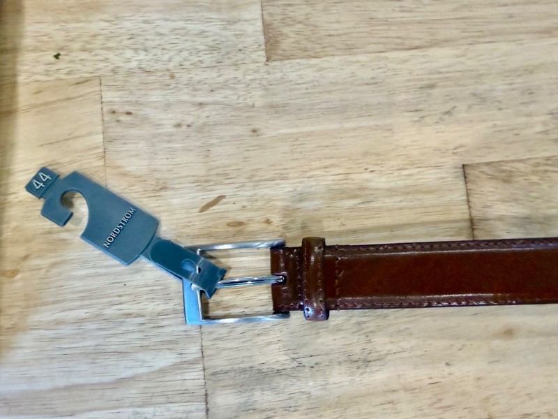 Nordstrom Genuine Leather Belt Brown Size 44  Made in USA NWT