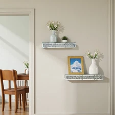 Crushed Diamond Display Wall Shelf Mounted Floating Living Room Bathroom Decor