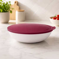 Tupperware Allegra Schale 1,5 Liter In Bordeaux Rot/Weiß