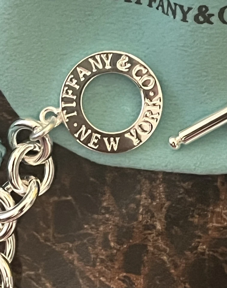 Pulsera de eslabones de cadena con palanca de plata de ley Tiffany & Co. de 8 " Foto 3 de 4