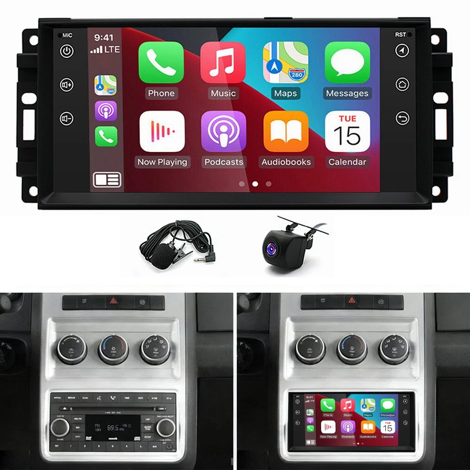 4+64GB Carplay Car Stereo Radio Android 15 GPS NAVI For 2009 2010 Dodge Journey Foto 4 de 4