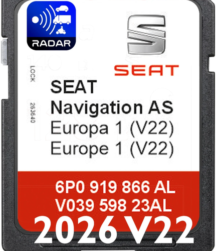 SD KARTE F R SEAT MAP EUROPA NAVIGATION GEN2 MIB2 AS 6P0 2026 V22 RADAR S L500 