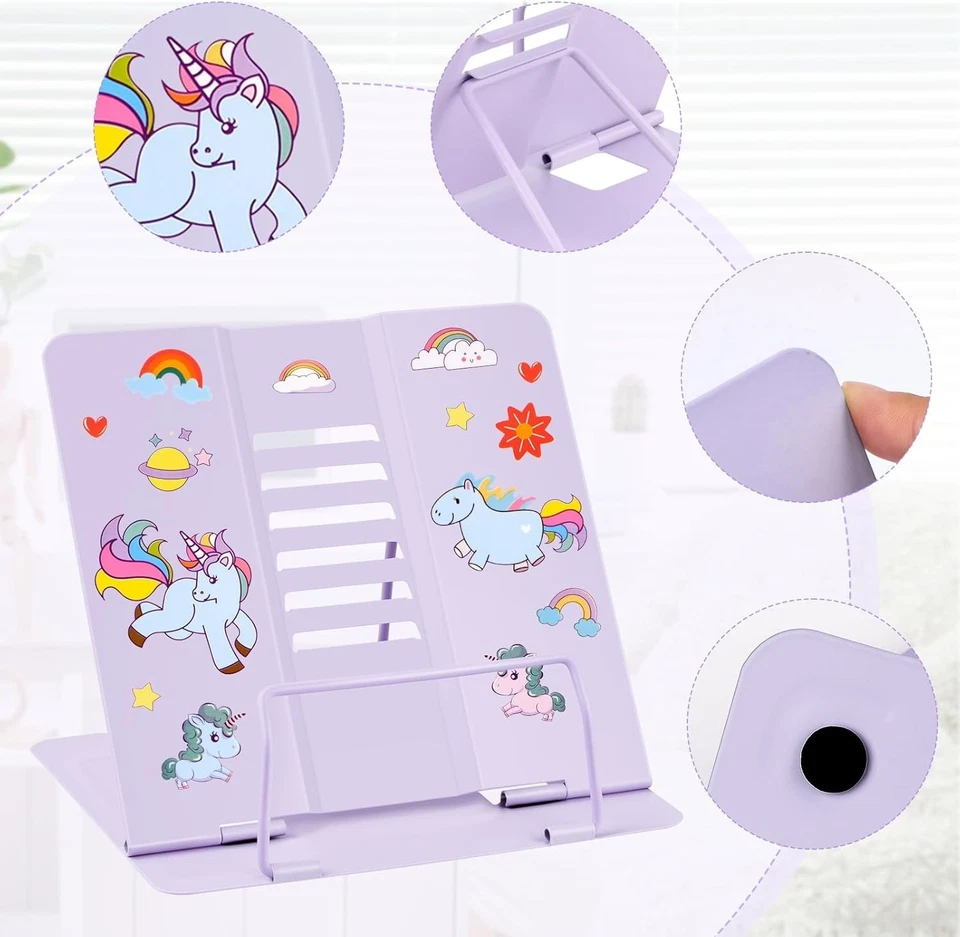 WuGU Buchständer Metall, verstellbarer Faltbarer Buchständer kinder, M - Bild 2 von 4