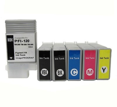 6 Pack PFI-120  Ink Cartridge tank  Fit Canon iPF  TM-200 TM-205 TM-300 TM-305