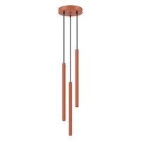 Pendelleuchte Stahl Ockerrot 3-Flammig Esstisch G9 Ø20 Cm HäNgelampe Wohnzimmer