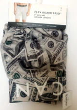 American Eagle 9" Flex Boxer Brief 100 Dollar Bill Rhinoceros Surfer Lava Galaxy