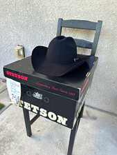Stetson Finalist Black Western Cowboy Hat Size 7 1/8 w/ Original Box