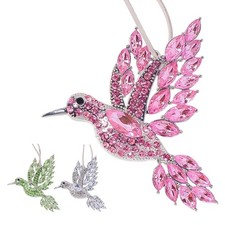 1x Hummingbird Christmas Ornament - Metal Rhinestone Hummingbird Ornament