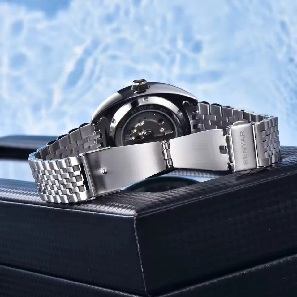 🔵 - Orologio Automatico Turtle Benyar BY 5211 Jubilee Subacqueo Uomo Azzurro - Immagine 4 di 4