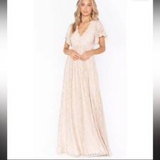 Women’s SHOW ME YOUR MUMU Sandra Maxi Dress-Size XXS Champagne Forever Lace