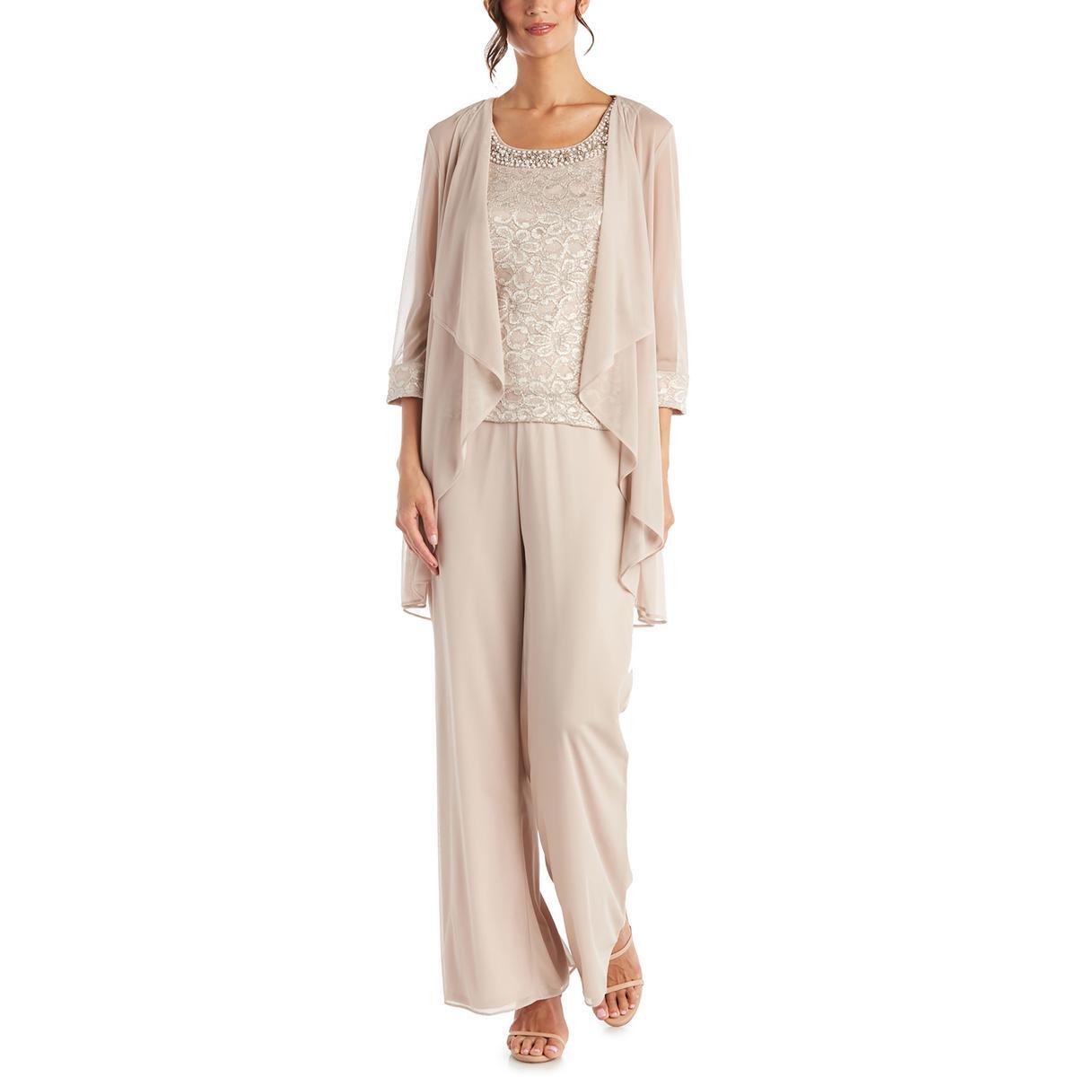 R&M Richards Женский бежевый сетчатый блейзер-пыльник Petites 12P BHFO 0367