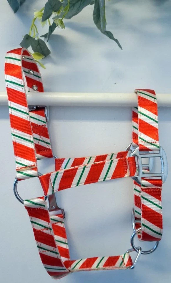 EQUITEM MINI PONY COB HORSE Christmas Halter Candy Cane design