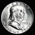GEM BU UNCIRCULATED UNC MS 1953-S SILVER FRANKLIN HALF DOLLAR BRILLIANT LUSTER
