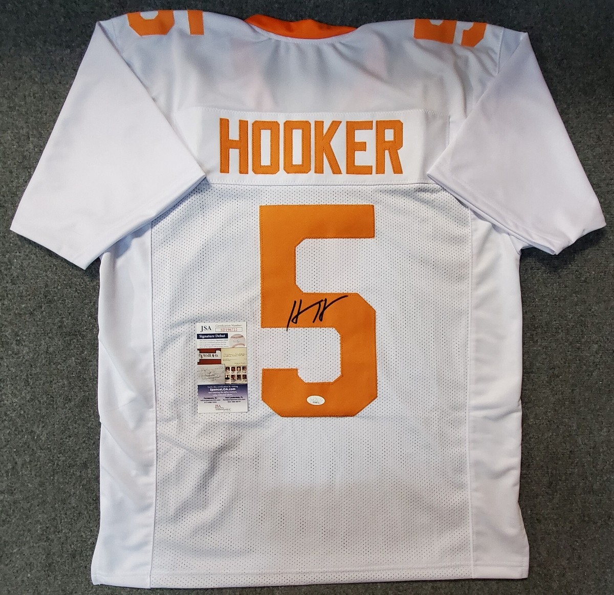 TENNESSEE VOLUNTEERS HENDON HOOKER AUTOGRAPHED SIGNED WHITE JERSEY