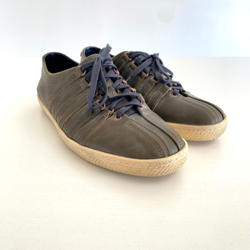 K-Swiss Mens 9 1/2  Brown Olive Green Leather Billy Reid Arlington Shoes Sneaker - Photo 1/12