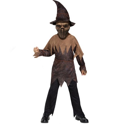 Corn Goblin Horror Palamon Terror Farm Scarecrow Boys Costume Medium (8) w/Mask