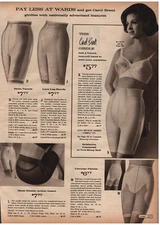 1965 Montgomery Ward Print AD Carol Brent Girdle Pay less at Wards