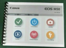 Canon EOS M50 Instruction Manual: Full Color & Protective Covers!