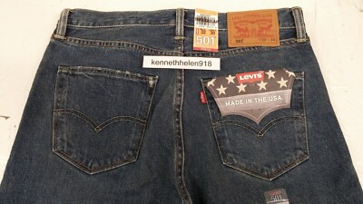 LEVIS 501 MADE IN THE USA STRETCH JEANS 005012623 BLUE MENS SIZE