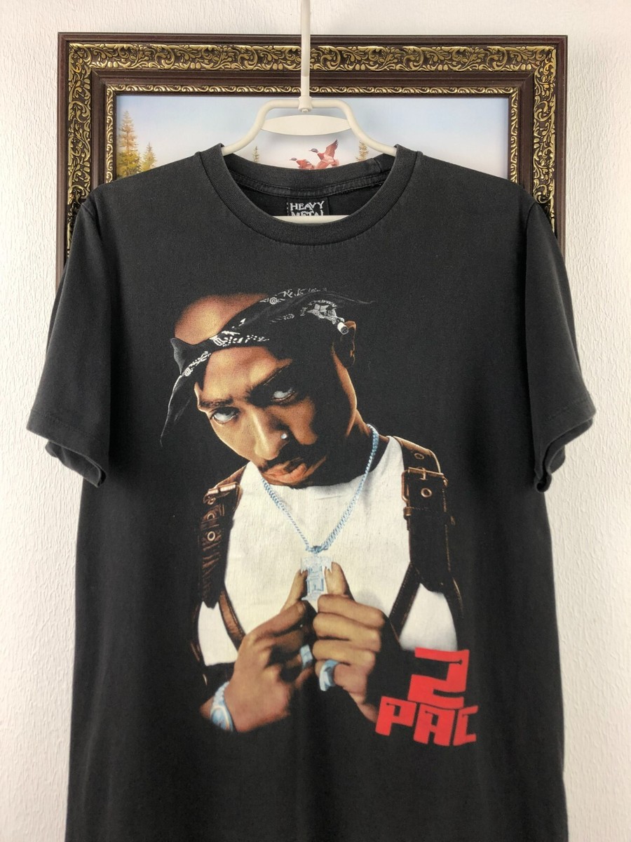 Vintage 2Pac Tupac Rap Hip Hop Tee Band Shirt Black Memorial Mens