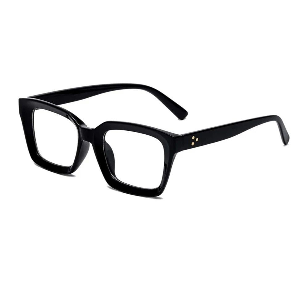 Thick Chunky Square Frame Men Women Retro Clear Lens Classic Eye Glasses - Image 3 of 4