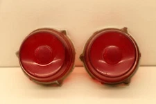 Pair OEM 1952 Ford Tail Stop Directional Light Lens Stimsonite 36 FRST-52 chips