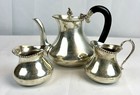Antique Sterling Silver Tea Set Teapot Creamer Sugar J. Mayor 30oz Vtg