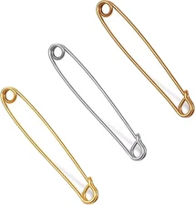 Collar Pins for Men Safety Pin Style Tie Bar for Wedding Business 3 Pcs
