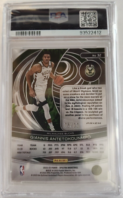 2022 Spectra Giannis Antetokounmpo #32 Asia Gold 5/10 PSA 8! POP 1