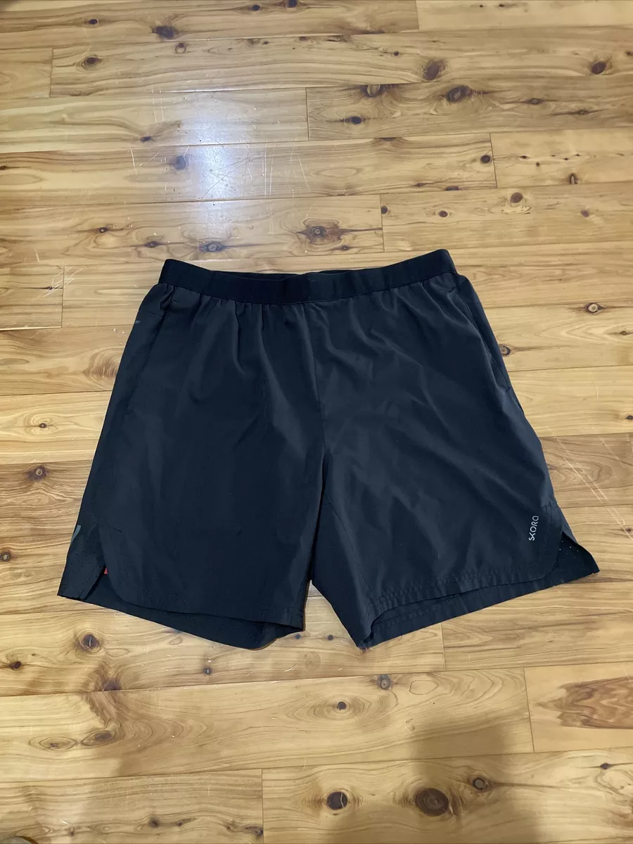 Skora Black Qwick Dry Athletic Running Shorts With Liner Brief