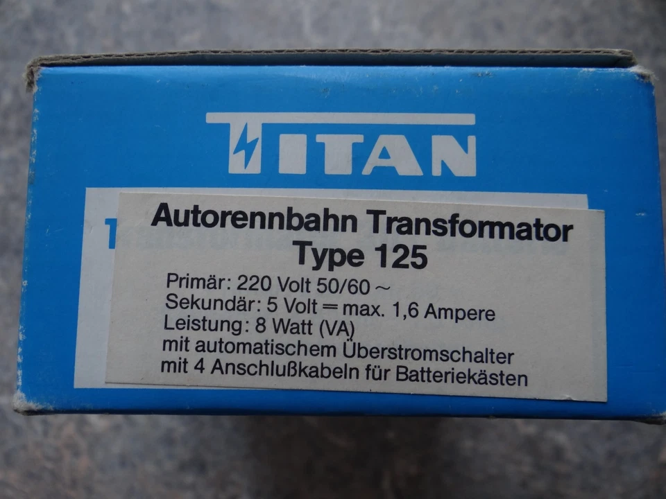 Titan Autorennbahn 125 Transformator Trafo Zubehör wie NEU OVP - Bild 2 von 3
