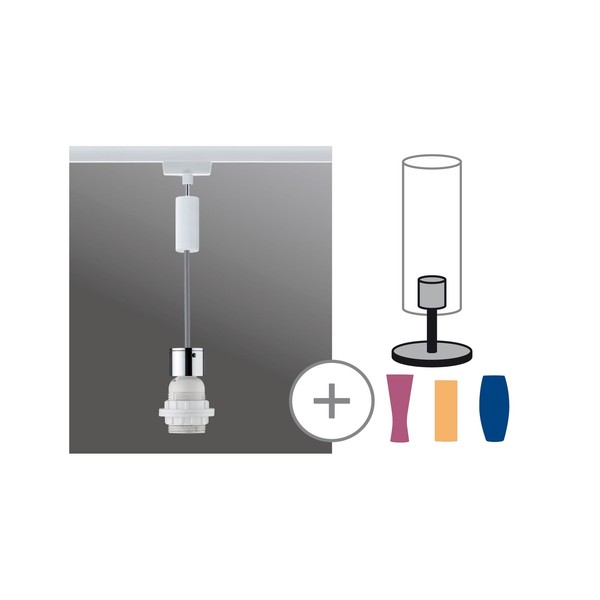 Paulmann 95437 Urail 2Easy Basic Pendel Max. 1X20W E27 Weiß/Chrom 230V Metall-image