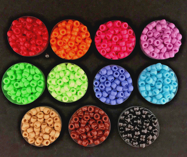 200pcs Colorful Beads Cylinder Round Acrylic Spacer Loose Beads DIY