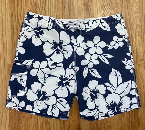Old Navy White And Navy Floral Swim 