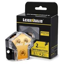 0/2/4 Gauge In 4/8 Gauge Out 2 Way Amp Copper Power Distribution Block For Car A