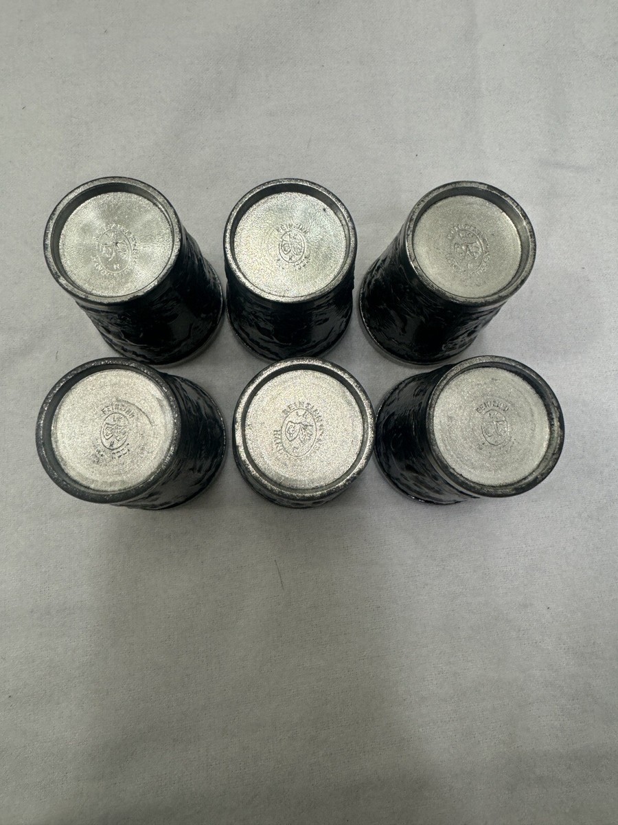 Vintage Rein Zinn Pewter Shot Glasses Cups Forest Deer Hog Vintage Rein Zinn Pewter Shot Glasses Cups Forest Deer Hog