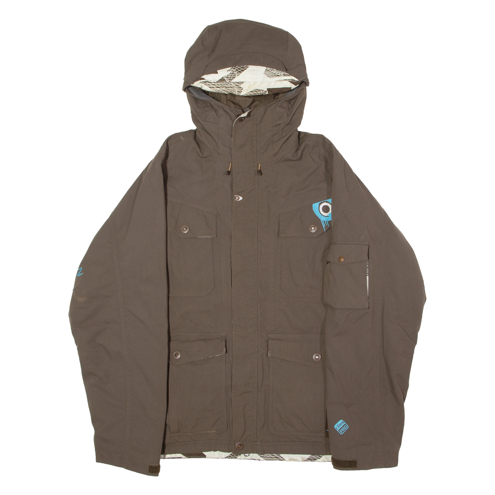 SALOMON Cappotto Parka Uomo Marrone Tela con Cappuccio L