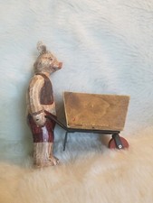 Carrello carrello carriola allevatore maiali in legno dipinto decorazione stravagante D