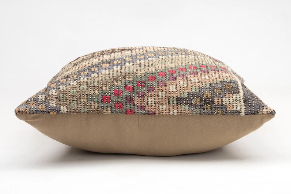Kilim Pillow Cover, 20x20 in, Decorative Sofa Cushion, Handmade Boho Pillow - Image 3 of 4